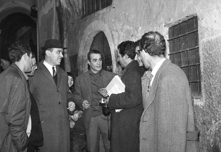 Scène de tournage du film La Bataille d’Alger