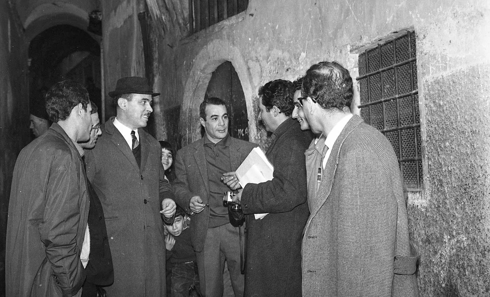 Scène de tournage du film La Bataille d’Alger